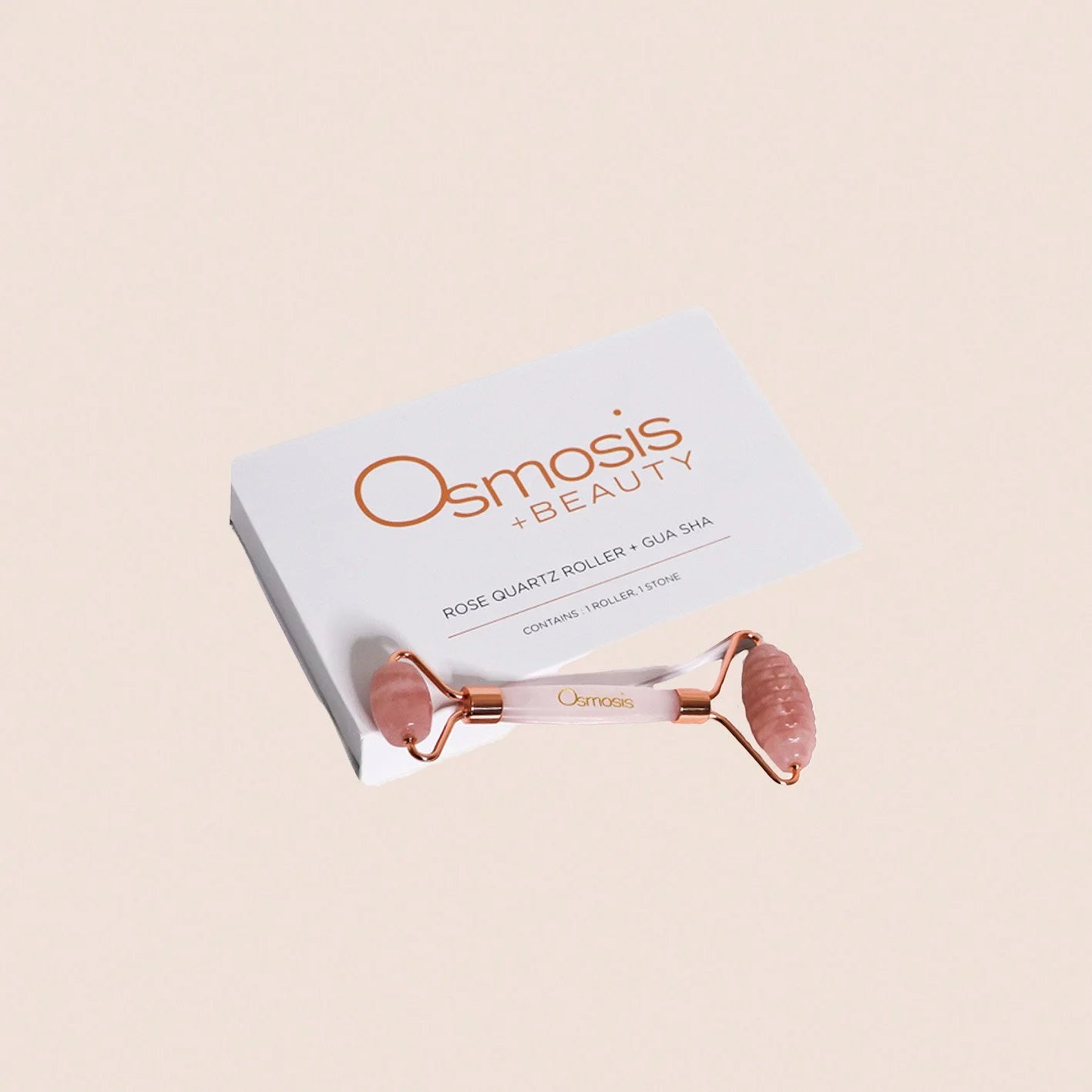Rose Quartz Roller + Gua Sha Set